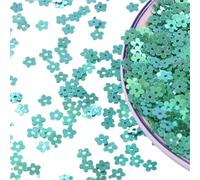 Loacea Paillettes en forme de fleur de 5 mm, faciles à découper, 20 g de paillettes en PVC irisées, douces et brillantes, for confettis DIY(Dark green)