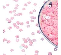 Loacea Paillettes en forme de fleur de 5 mm, faciles à découper, 20 g de paillettes en PVC irisées, douces et brillantes, for confettis DIY(Pink)
