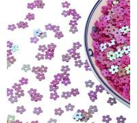 Loacea Paillettes en forme de fleur de 5 mm, faciles à découper, 20 g de paillettes en PVC irisées, douces et brillantes, for confettis DIY(Rose red)