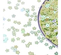 Loacea Paillettes en forme de fleur de 5 mm, faciles à découper, 20 g de paillettes en PVC irisées, douces et brillantes, for confettis DIY(Fruit green)