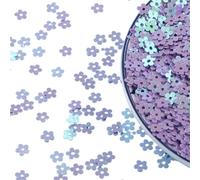 Loacea Paillettes en forme de fleur de 5 mm, faciles à découper, 20 g de paillettes en PVC irisées, douces et brillantes, for confettis DIY(Purple)