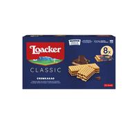 Loacker - Classic Cremkakao - Wafer classique avec 3 couches de gaufres farcies à la crème au cacao et au chocolat - goûter et collations - Lot de 8 pièces de 45 g