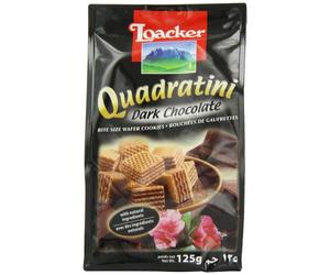 Loacker Gaufrettes Quadritini Chocolat Noir 125 g - Lot de 6