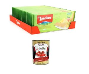 Loacker Gousses de gaufres au citron pour glace et sorbet avec crème à base d'huiles essentielles de citron siciliennes et véritable jus de citron, collation et dessert 18 x 150 g + Italian Gourmet