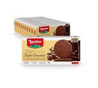 Loacker Tortina Lot de 12 gaufrettes triples au chocolat, garniture à la crème de cacao