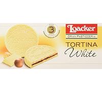Loacker Tortina White 3pz Lot de 6 friandises au chocolat blanc farcies avec crème noisette 63 g