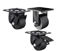 Load-Bearing 600KG 3 Inch Low Casters Wheels,with Brake Heavy Carts Machine Tools Large Equipm Industrial Hardware 1Pcs Casters(Directional Caster)