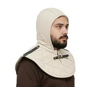 Load of Battles Padded Arming Cap with Collar Renaissance Medieval Cotton Collar & Coif Arming Cap Neck Head Protector Under Armor Costume