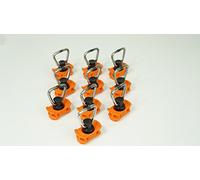 LOADCARE Lot de 10 ferrures simples pour rails d'arrimage - 500 daN - Orange