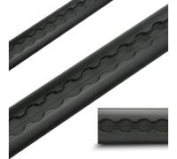 LOADCARE Rail d'arrimage Airline noir semi-circulaire pour la sécurisation des charges, rail Airline en aluminium poudré pour transporteur, voiture, remorque et camion, œillets d'arrimage en aluminium