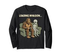 Loading Invasion Sasquatch Bigfoot Alien Playing Video Games Manche Longue