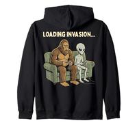 Loading Invasion Sasquatch Bigfoot Alien Playing Video Games Sweat à Capuche