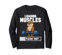 Loading Muscles Loutre Poids de Levage Drôle Gym Meme Manche Longue