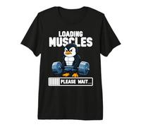 Loading Muscles Pingouin Poids de Levage Drôle Gym Meme T-Shirt Haut de Gamme