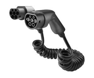 Loady cable de recharge spiralé type 2 a type 2 - 11 kW- 3x16A-LDY-SCC-T2-11-5M