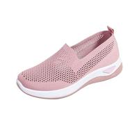 Loafer Chaussures orthopédiques pour femme - En maille respirante - Couleur unie - Légères - Slip On - Chaussures de santé - Semelle souple - Confortable - Amortissement - 35-40,5 EU, Rose, 40.5 EU