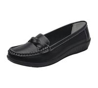 Loafers Chaussures d'été en cuir pour femme Blanc Japonais Mignon Mary Jane Chaussures bateau Lolita Chaussures bateau antidérapantes Chaussures à enfiler confortables Chaussures pieds nus Chaussures