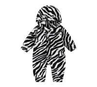 Loalirando Combinaison à Capuche Bébé Unisexe à Manches Longues avec Motifs Jolis pour Automne Hiver (Noir Zèbre, 0-3 Months)