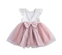 Loalirando Robe Princesse Fille en Tulle avec Noeud Papillon pour Cérémonie Mariage Anniversaire