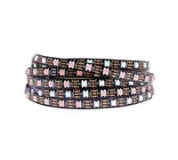 LOAMLIN Rubans LED WS2812B RGB IC 5050SMD 5m 60leds/m, Bandes LED Color Magic Intelligentes, Flexibles et Adressables Individuellement, DC5V Noir PCB Non-étanche