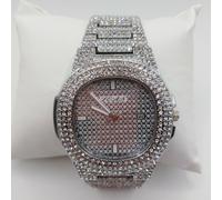 LOAN Montre-Bracelet Unisexe Argent 38mm Cristaux Swarovski Quartz NO38A