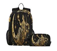 Loancwa Lot de 2 sacs à dos Lucky Goddess pour enfants, garçons et filles, sacs à dos préscolaires avec boîte à déjeuner