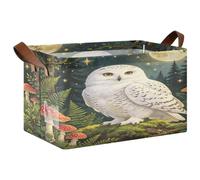 Loancwa Panier de rangement pliable motif forêt rossignol, tissu polyester imperméable, grand organisateur pliable pour linge, salle de bain, placard et organisation de la maison