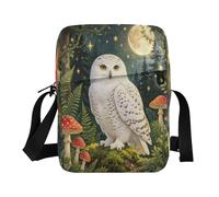 Loancwa Sac à bandoulière en polyester motif forêt rossignol 16,8 x 23,9 x 6,3 cm multi-compartiments pour le quotidien, l'extérieur, les voyages, l'école et cadeau décontracté