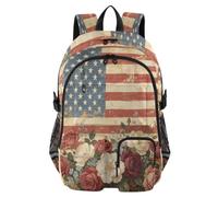 Loancwa Sac à dos rétro de style campagnard avec plusieurs poches pour école, voyage, université, sac à dos pour ordinateur portable de 17,5 pouces pour homme et femme