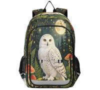 Loancwa Sac à dos unisexe pour ordinateur portable avec compartiment pour ordinateur portable et poches de rangement Motif forêt rossignol
