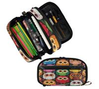 Loancwa Trousse à crayons en PVC transparent multicolore motif hiboux, 100 % polyester, trousse étanche à fermeture éclair pour l'école, le bureau, les voyages
