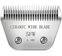 Loarysk Lames larges de précision en céramique pour toilettage de chiens, compatibles avec les tondeuses Andis, Oster A5, Wahl km10 (5FW (6,3 mm)