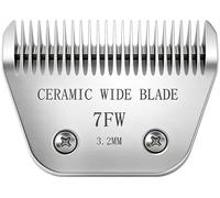 Loarysk Lames larges de précision en céramique pour toilettage de chiens, compatibles avec les tondeuses Andis, Oster A5, Wahl km10 (7FW (3,2 mm)