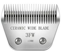 Loarysk Lames larges de précision en céramique pour toilettage de chiens, compatibles avec les tondeuses Andis, Oster A5, Wahl km10 (3FW (13 mm)