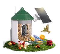 Loatos Mangeoire à oiseaux avec caméra AI Identify 2K Live Video Smart Bird Feeder avec caméra, WiFi 2,4 GHz, caméras solaires pour oiseaux, détection de mouvement, alertes d'arrivée instantanées