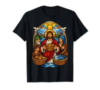 Loaves and Fishes Miracle Vitrail Scène communautaire T-Shirt