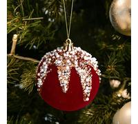 Lob de Noël floqué à suspendre Convient à tous les types de décoration de scène Apportez une forte fête et ce produit à la maison (D, 8 cm)