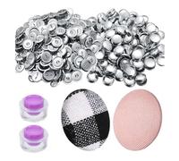 Lobamop Lot de 100 boutons de recouvrement avec outils, boutons de taille pour couvrir les boutons auto-couvrants, boutons en tissu DIY, durables, faciles à utiliser, 0,59 mm