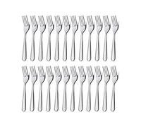 Lobamop Lot de 24 couverts 7,1 en acier inoxydable argenté fourchettes de table, fourchettes couverts, fourchettes pour la cuisine à