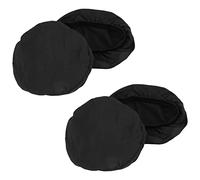 Lobamop Lot de 4 housses de tabouret de bar rondes - Housses de coussin élastiques super douces et lavables pour tabourets de 30-36 cm (12-14 pouces), noires