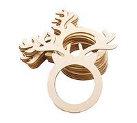 Lobamop Lot de 50 Mini Porte-Serviettes en Bois de Renne - pour fête de Noël, dîner, Décoration de Table de Noël