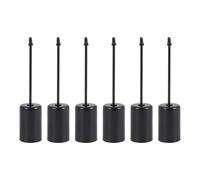 Lobamop Lot de 6 bougeoirs en forme de couronne de l'Avent avec brochette Noir