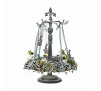 Loberon Antwan Support pour Couronne - Un Classique Traditionnel - en Fonte Massive, Finition Antique, Gris Vieilli