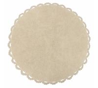 Loberon Arash Tapis - Moelleux et Doux - Bordure décorative au Crochet, crème