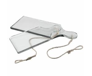 LOBERON Arous Lot de 2 planches à découper - Verre très épais - Deux tailles différentes, transparent