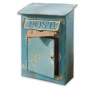 Loberon Boîte aux Lettres décorative Boîte Postale, Bleu Vieilli |
