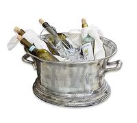 LOBERON Cerisé Seau à champagne - Forme classique - Finition argentée de style ancien et chic, argenté vieilli