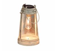 Loberon Chénens Lanterne Solaire - Fer travaillé à la Main et Peint dans Une Couleur Blanc Antique. - Fonctionne à l'énergie Solaire, Blanc Vieilli