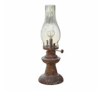 Loberon Chexbres Lanterne LED Rechargeable - Style Vintage à l'effet Vieilli - USB-C intégré pour Une Longue durée d'éclairage LED, Marron Vieilli