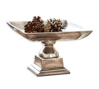 Loberon Coupe Philippa - Aluminium - H/L/P env. 17/24 / 24 cm - Couleur Argent Vieilli, argenté Vieilli